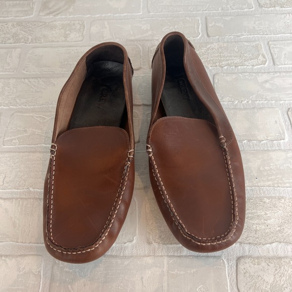 J.‎ Crew Driving Loafers Moccasins Mens 10.5 Brown Leather Slip On Casual Flats main image 10